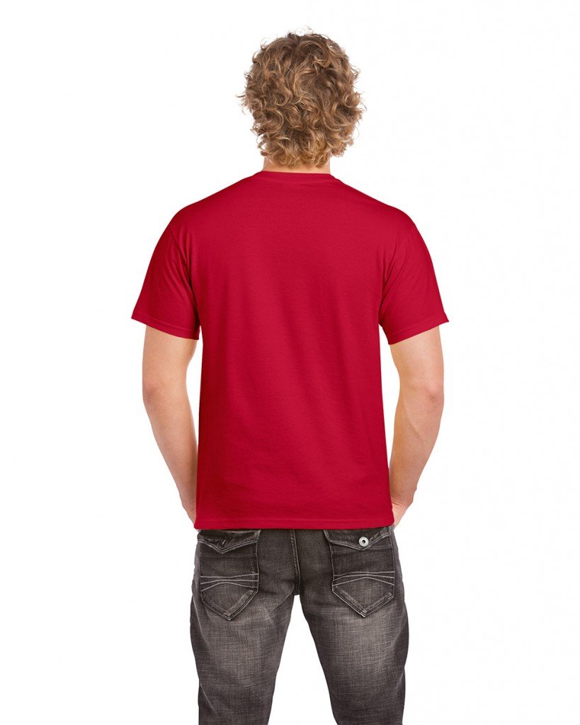 Gildan T-shirt Uomo Ultra Cotton - Rosso/Verde Sicurezza Taglia S - 100% Cotone Prelavato - 5