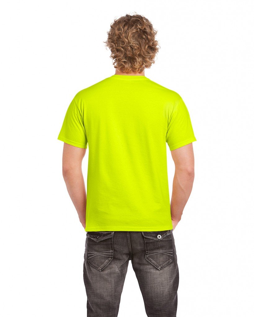 Gildan Classic G500 Maglietta Uomo – Verde Sicurezza Melange Scuro, Taglia M - 6